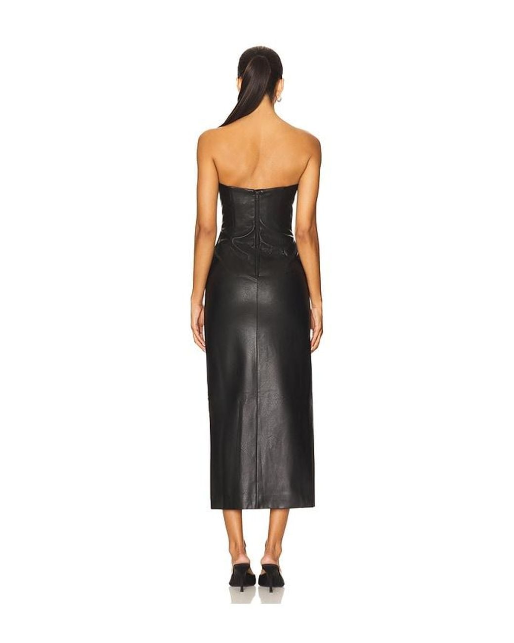 Bardot Black Eleni Faux Leather Midi Dress