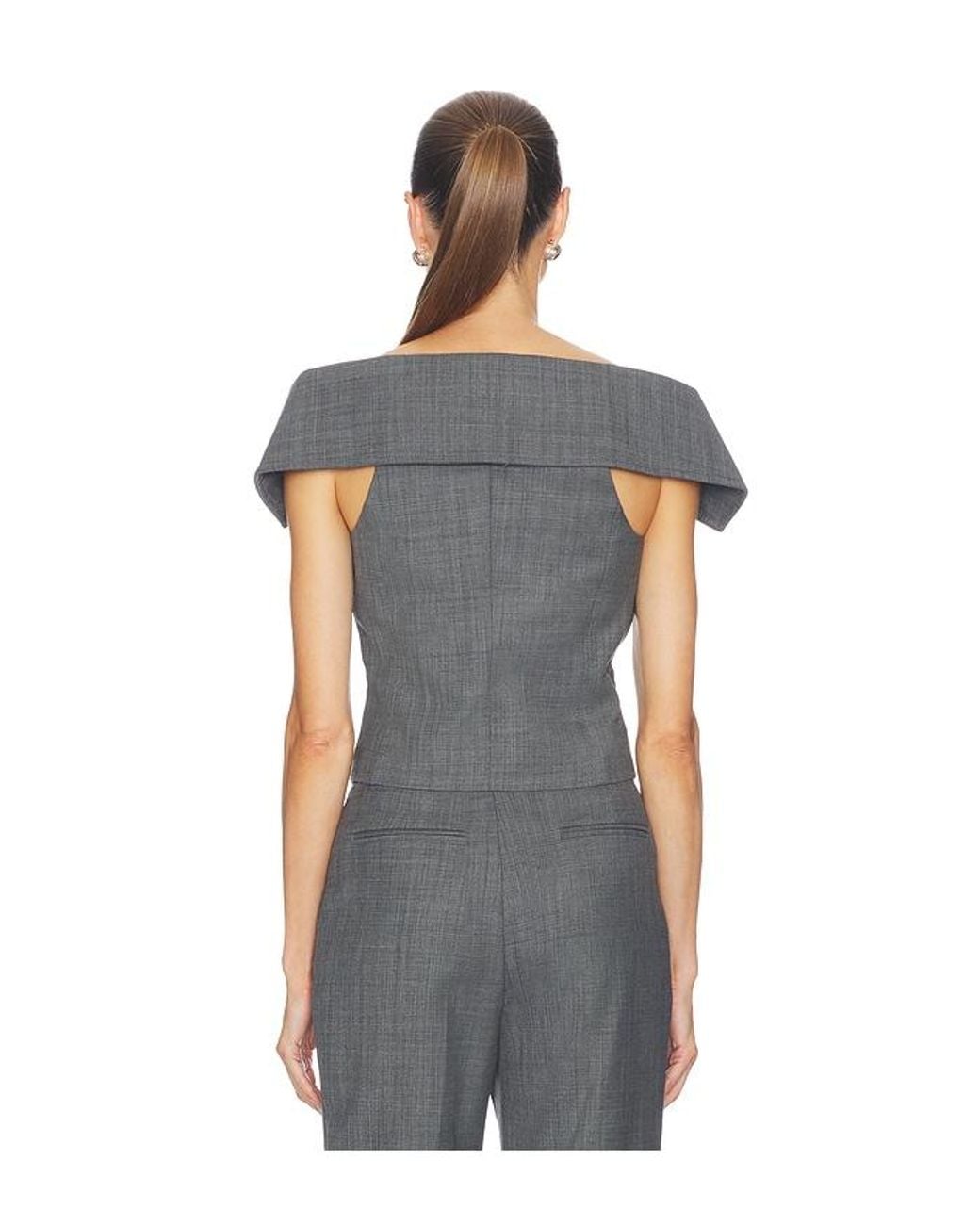 Ganni Multicolor Wool Melange Suiting Vest