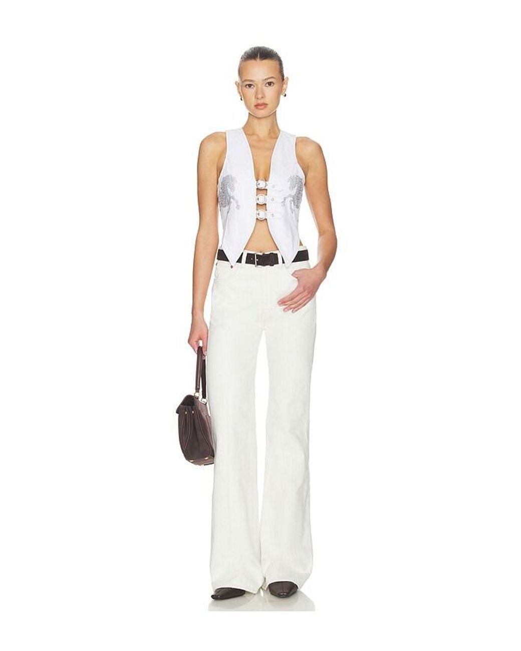Urban Outfitters White Party Horse Vest