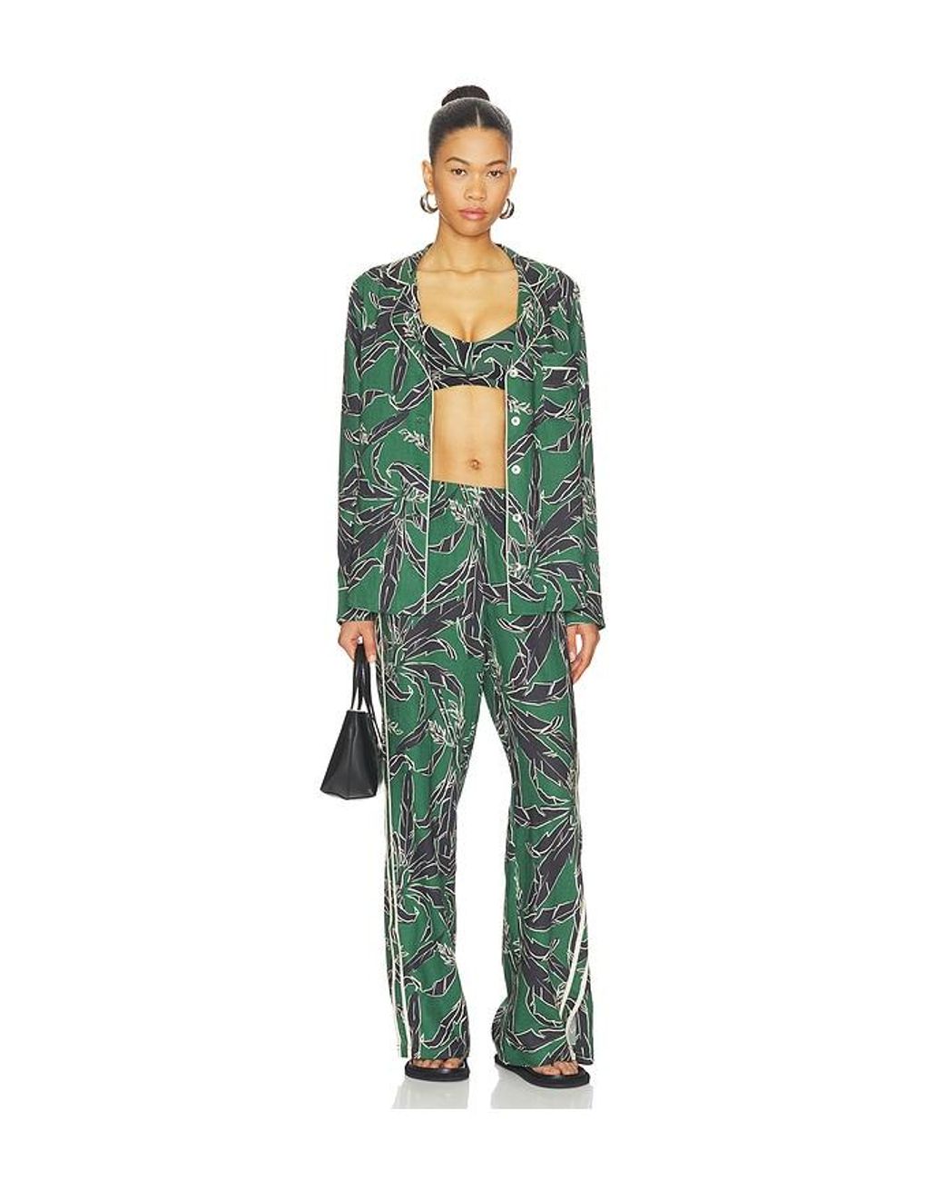 The Upside Green Tamara Rio Collared Top