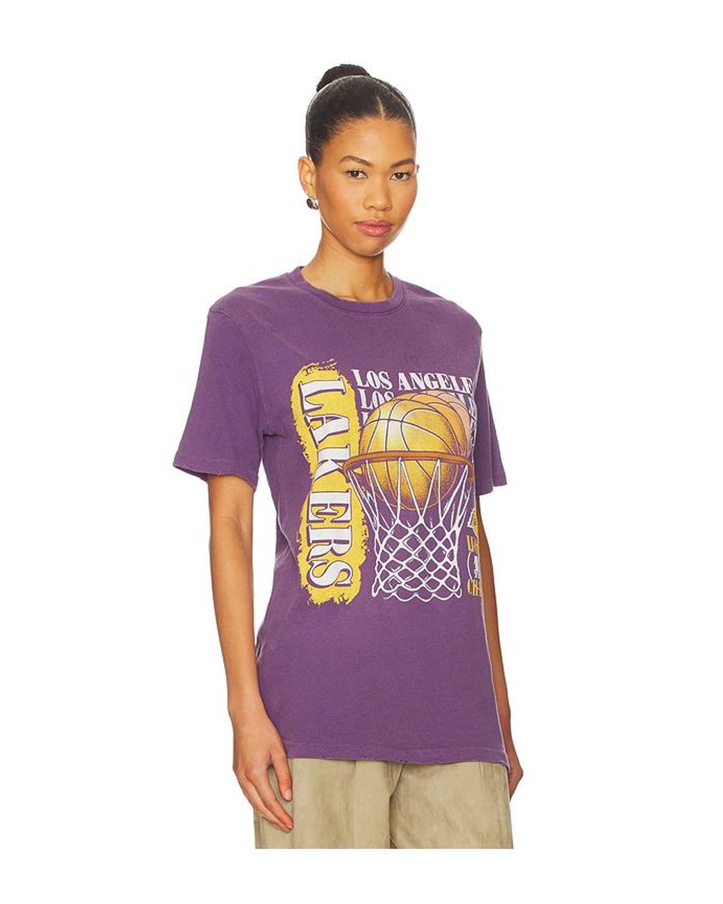 Junk Food Vintage-T-Shirt Lakers 17X Champs in Purple für Herren