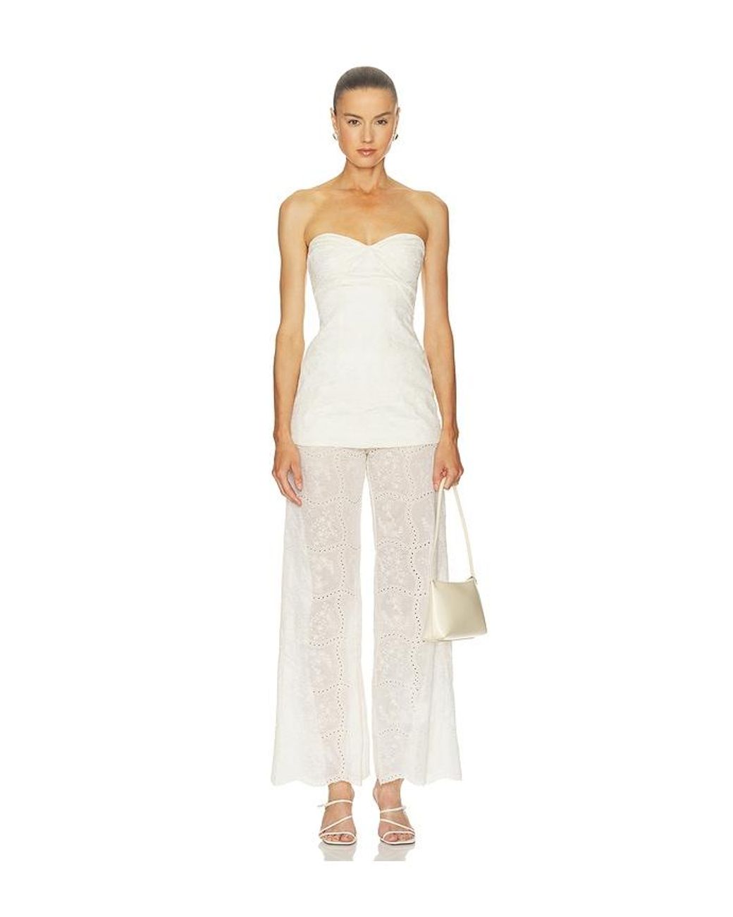Amanda Uprichard White Strapless Soho Tunic