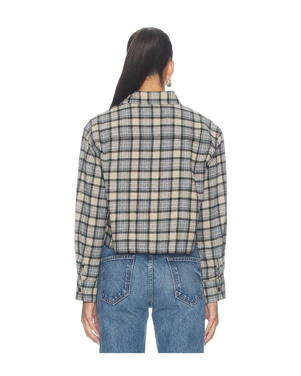 GOOD AMERICAN Blue The Patch Pocket Shirt