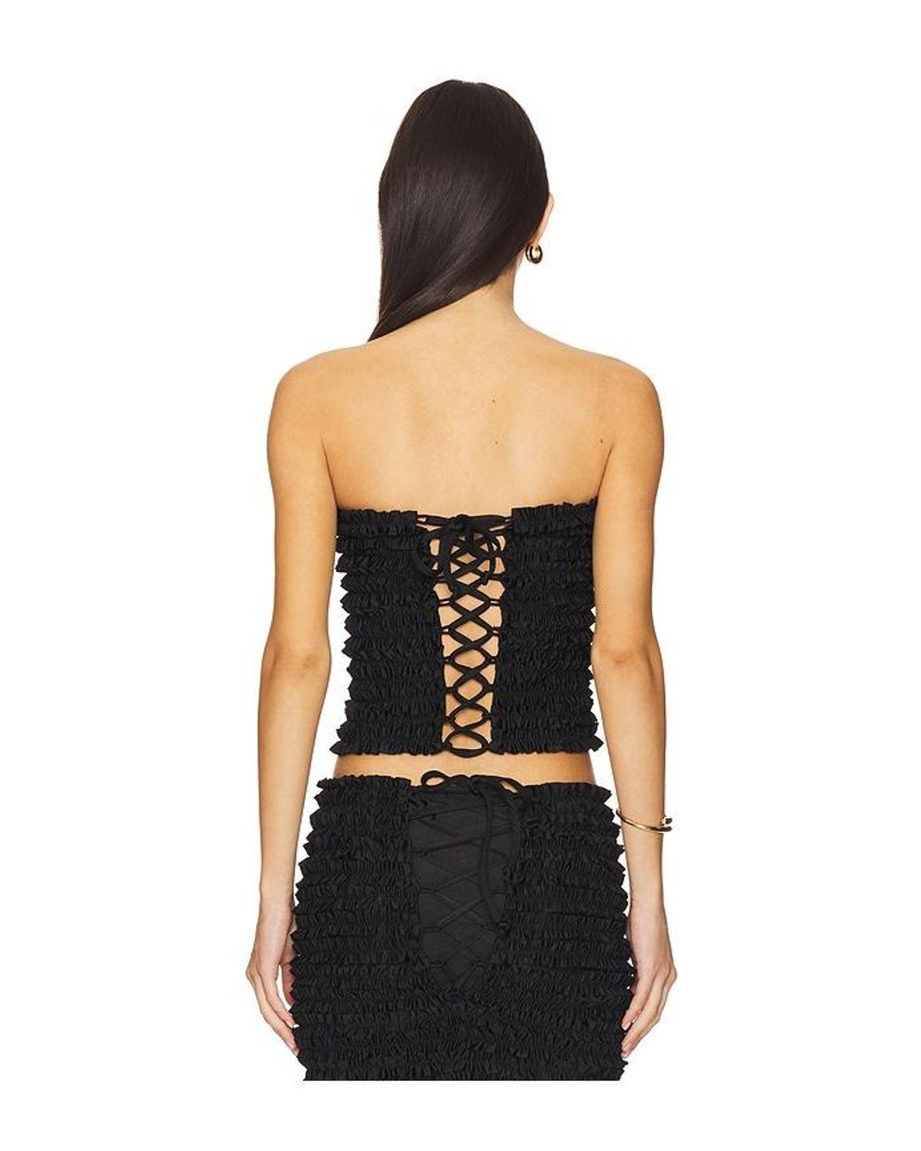 AMOR MIA Black Ruffled Top