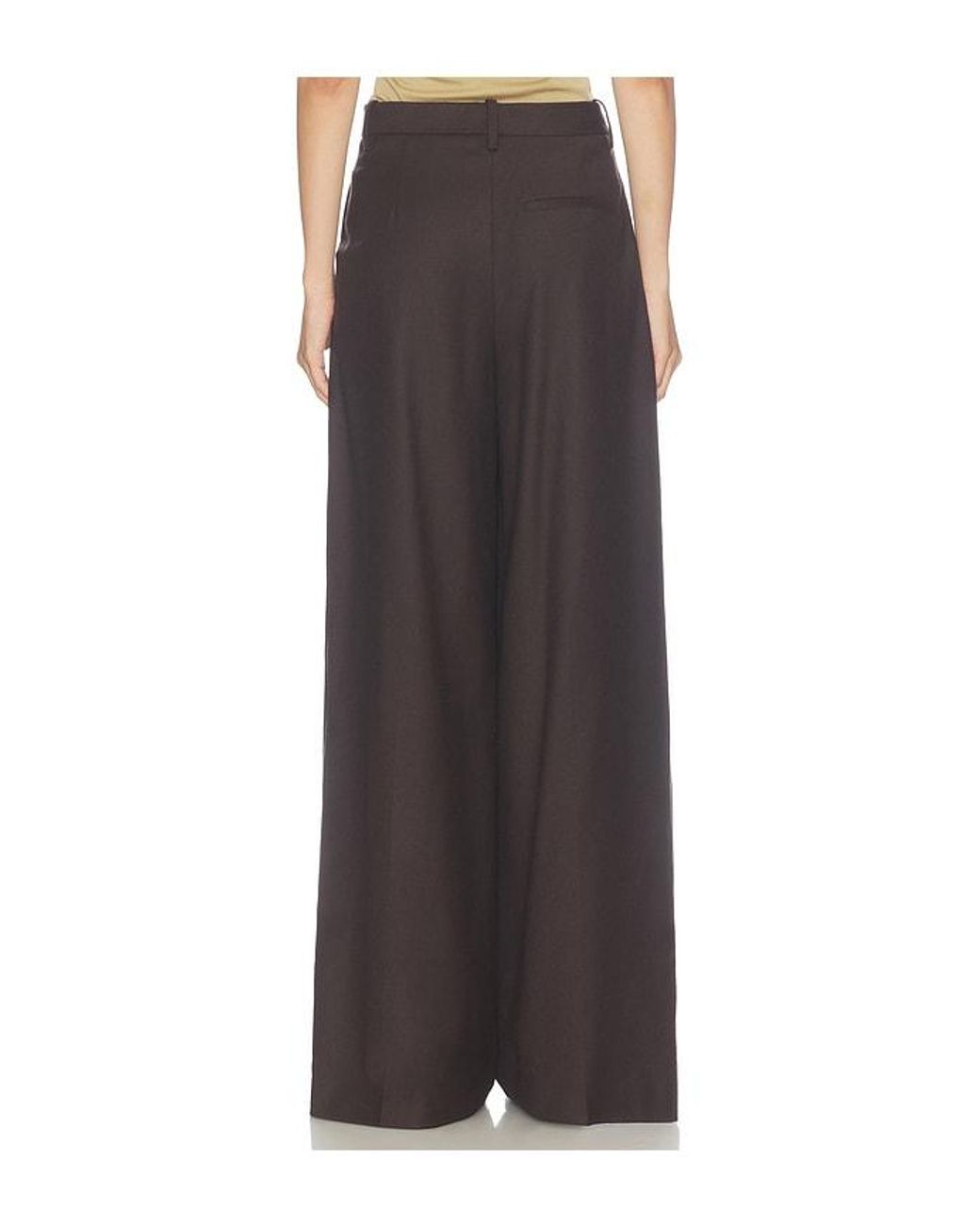 Theory Brown Wide Pleated Trouser