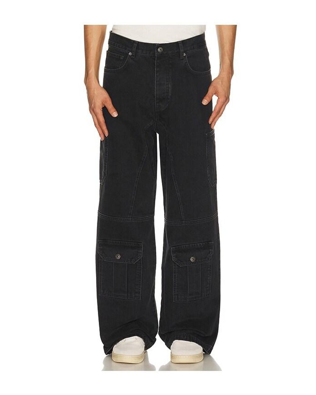 Off-White c/o Virgil Abloh Black Half Arrow Cargo Slouchy Jeans for men
