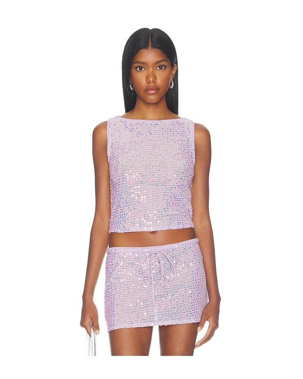 Lovers + Friends White Erin Sequin Top