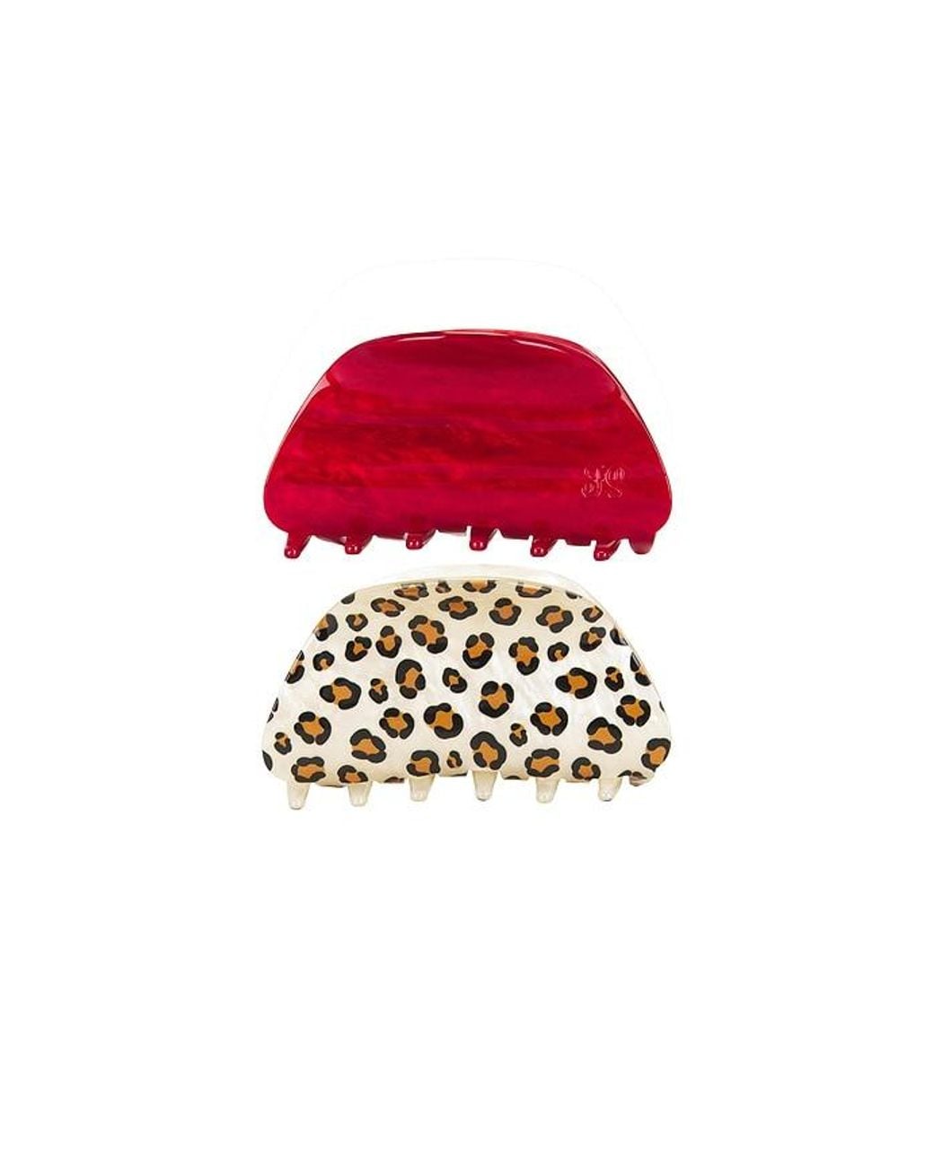 Frasier Sterling Red Cheetah Claw Clip Set