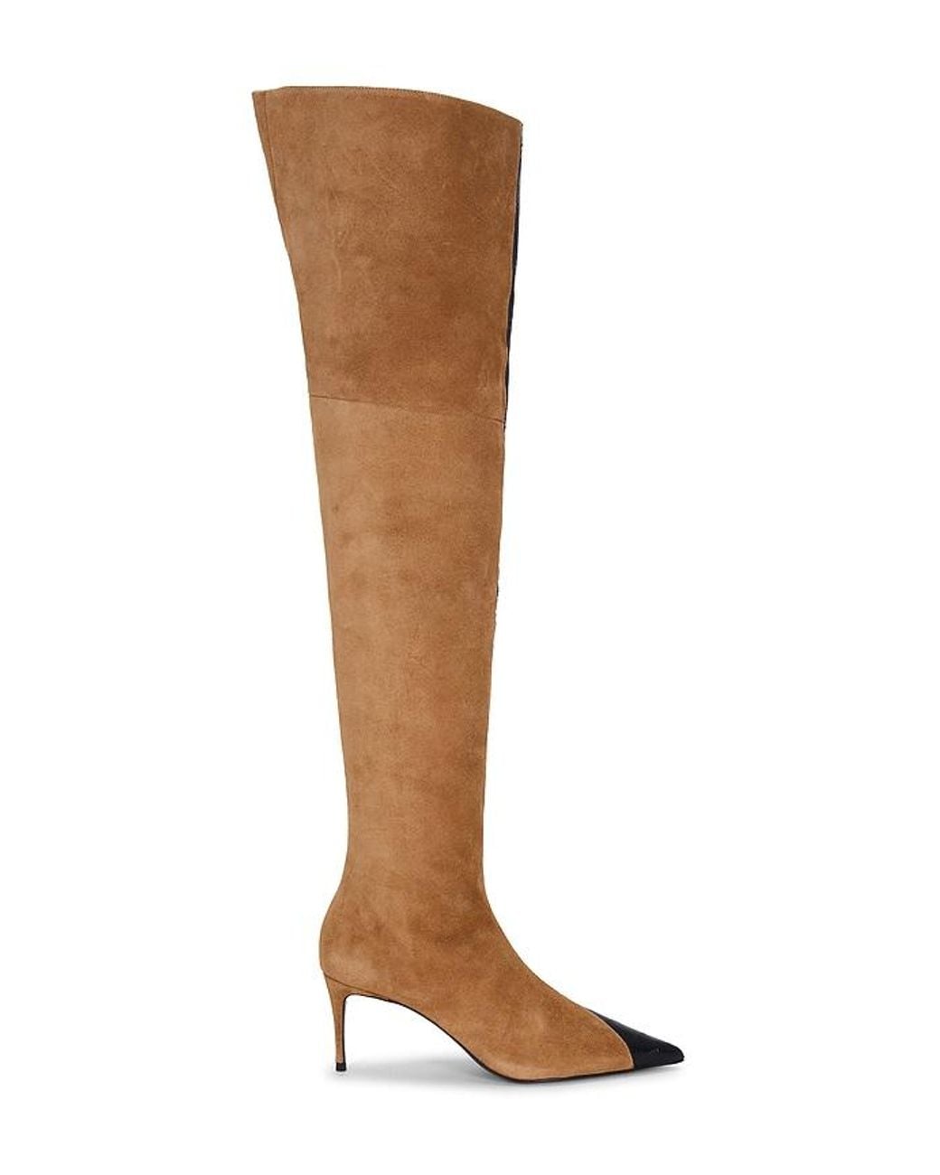 Black Suede Studio Brown Oblik 70 Over The Knee Boot