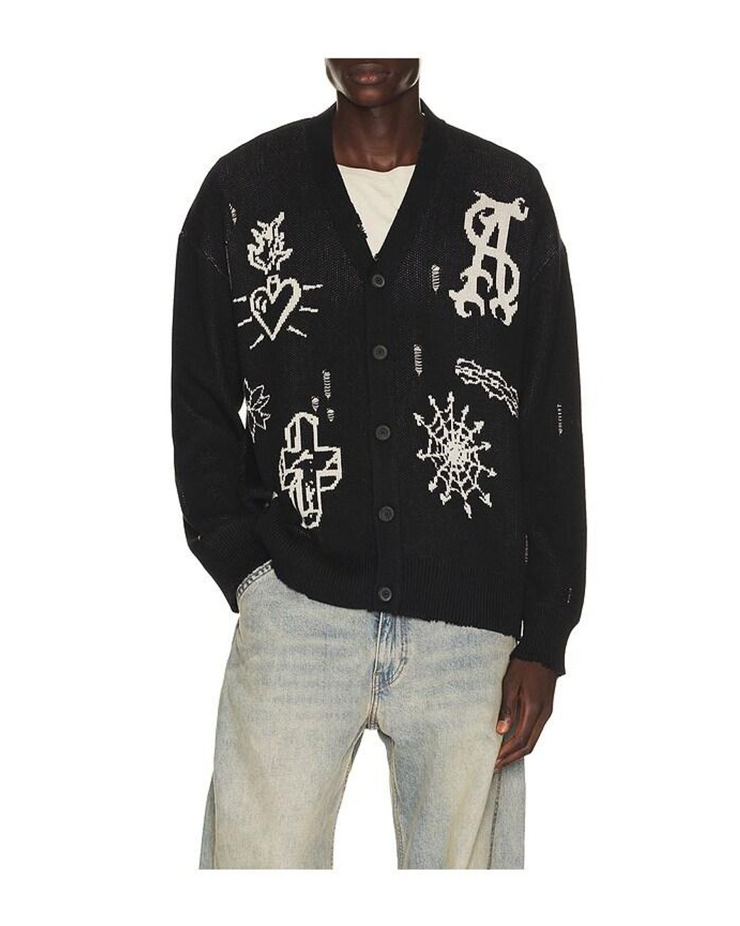 AllSaints Black Staged Cardigan for men