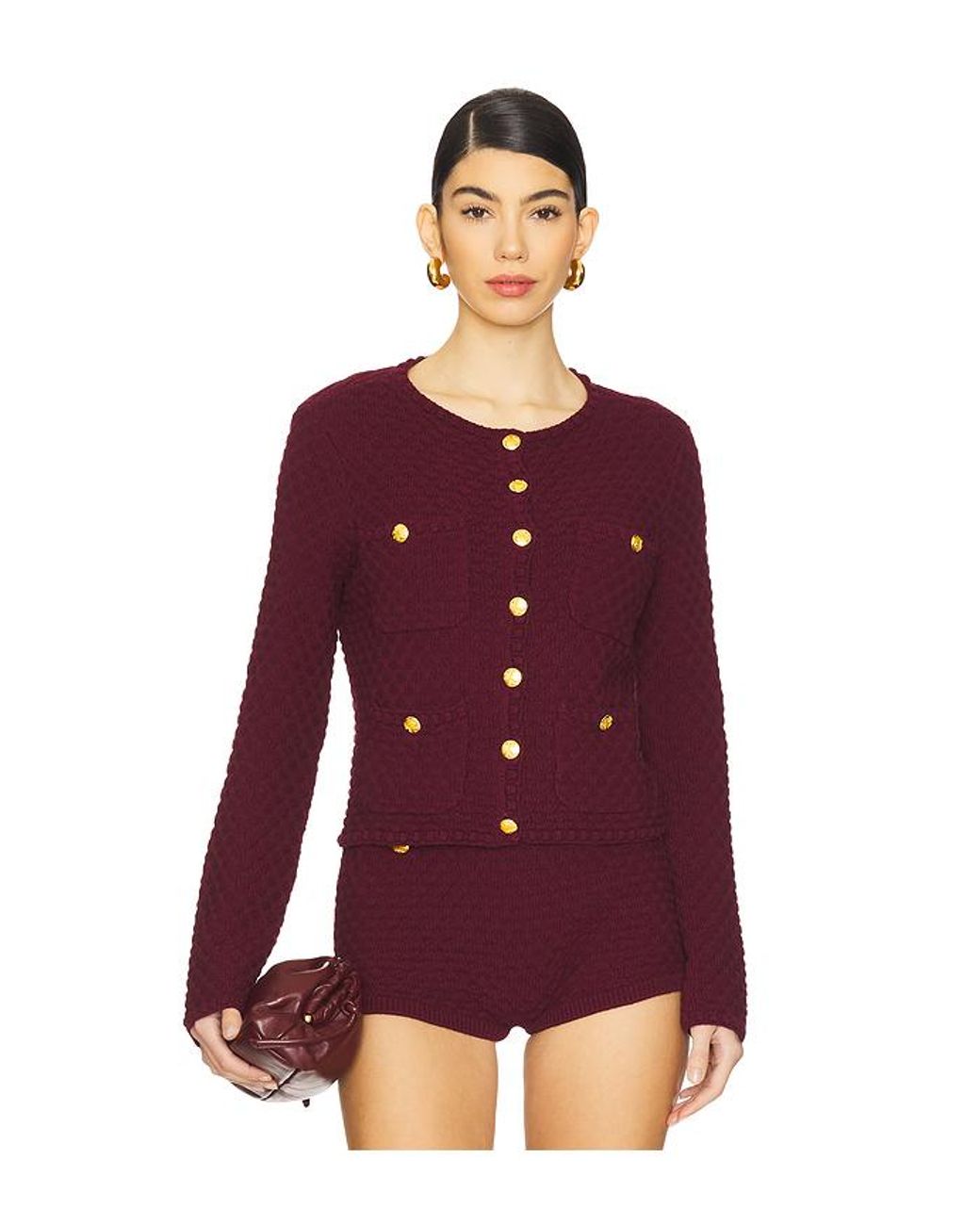 MAJORELLE Red Evaline Cardigan