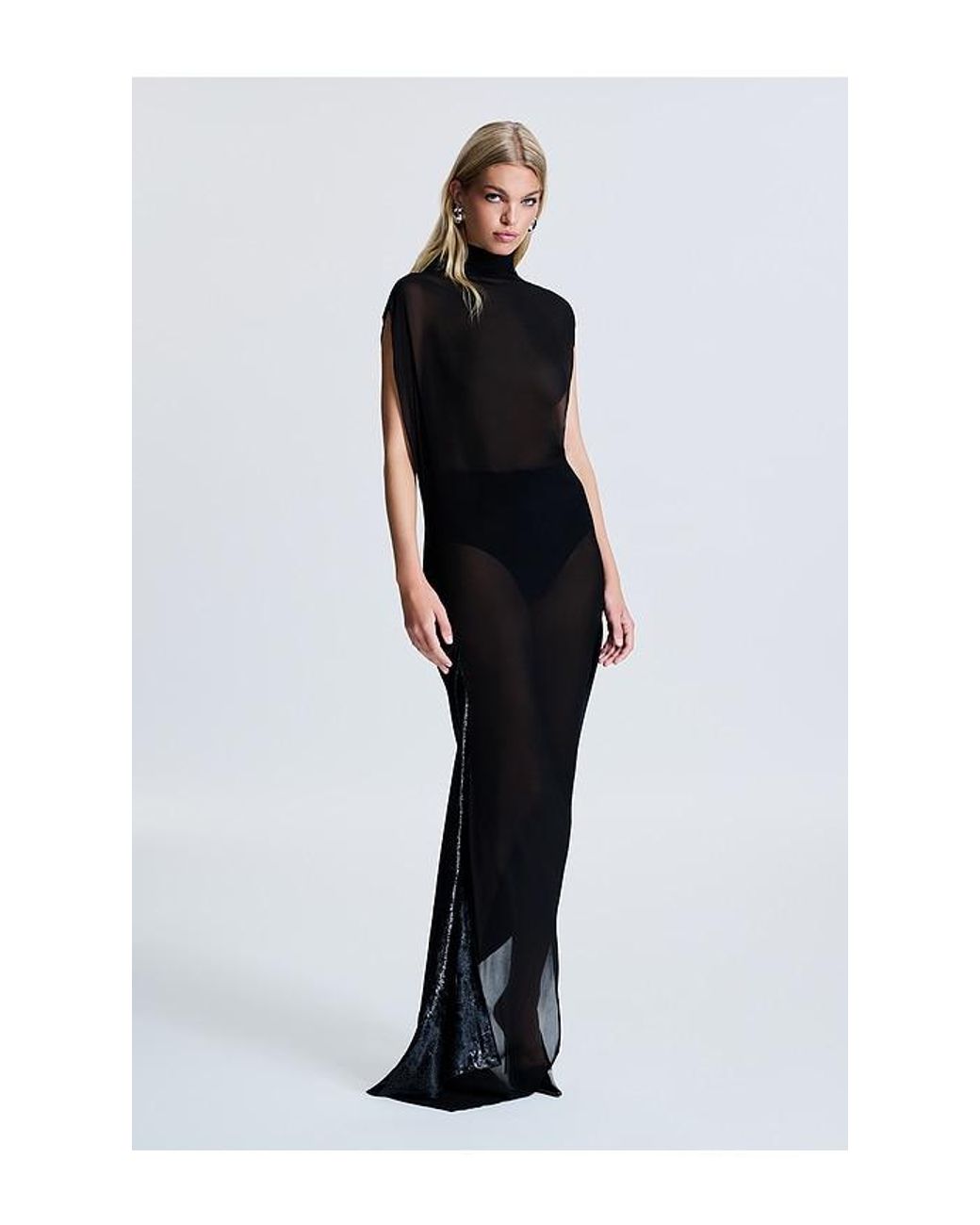 REVOLVE LOS ANGELES Black Zea Velvet & Gerogette Gown