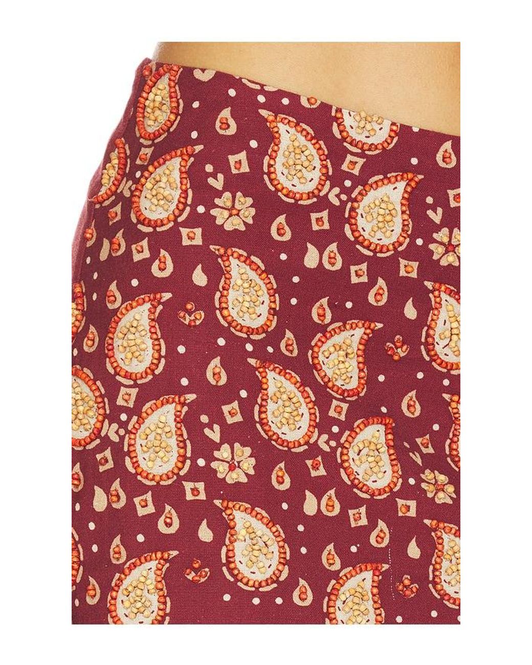 Urban Outfitters Red X Revolve Beaded Paisley Mini Skirt