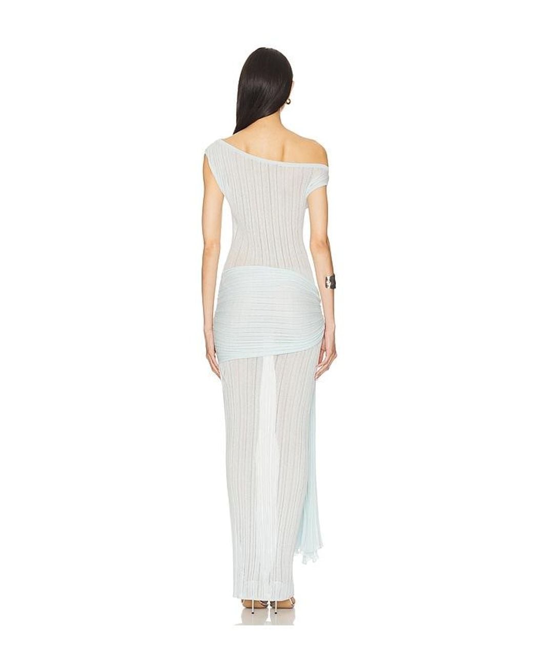 Camila Coelho White Callie Sheer Midi Knit Dress