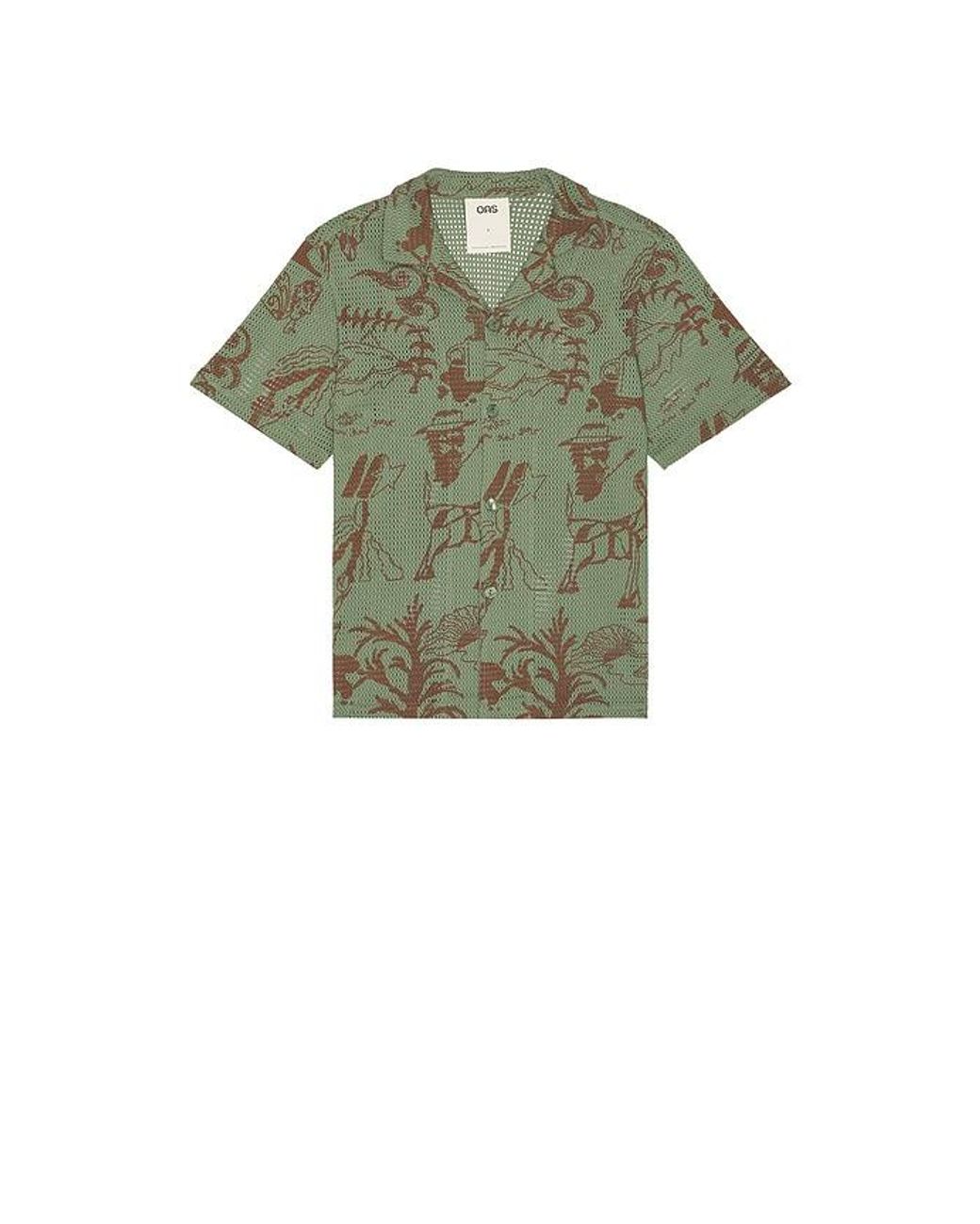 Oas Green Poplan Cuba Shirt for men