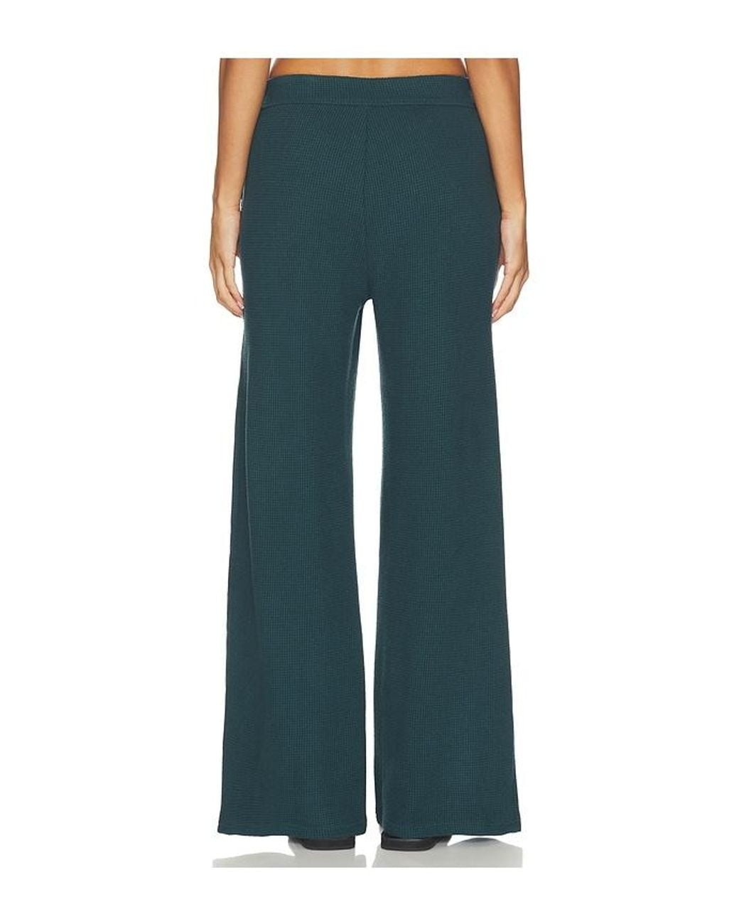 Beyond Yoga Blue Rest Day Waffle Wide Leg Pant
