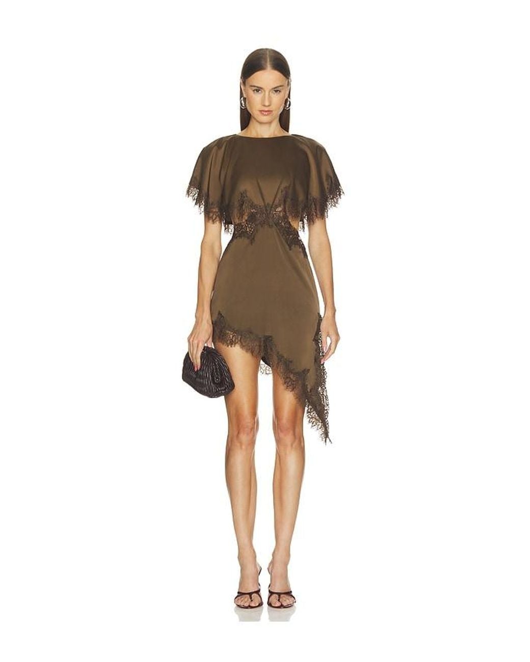 MORE TO COME Natural Gabriella Cutout Mini Dress