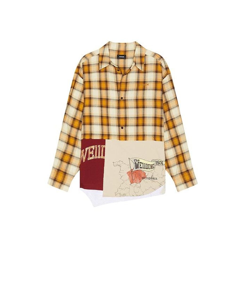 we11done Yellow Reworked Jersey Shirt for men