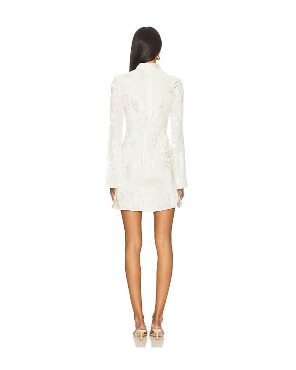 Hemant & Nandita White Biased Mini Dress With Mock Neck