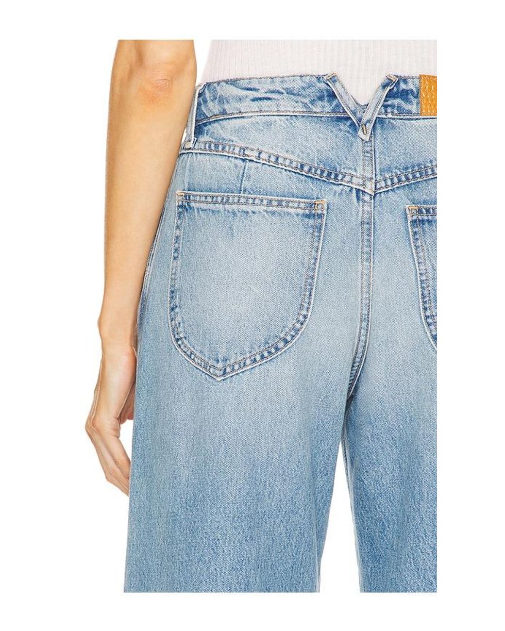 SPRWMN Blue Mid Rise Wide Leg Jeans