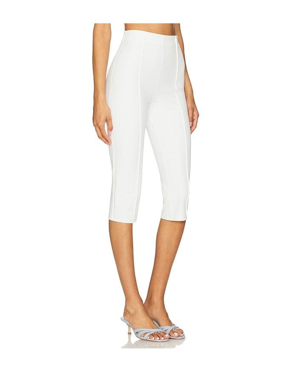 Lovers + Friends White Cindy Cropped Capri Pant