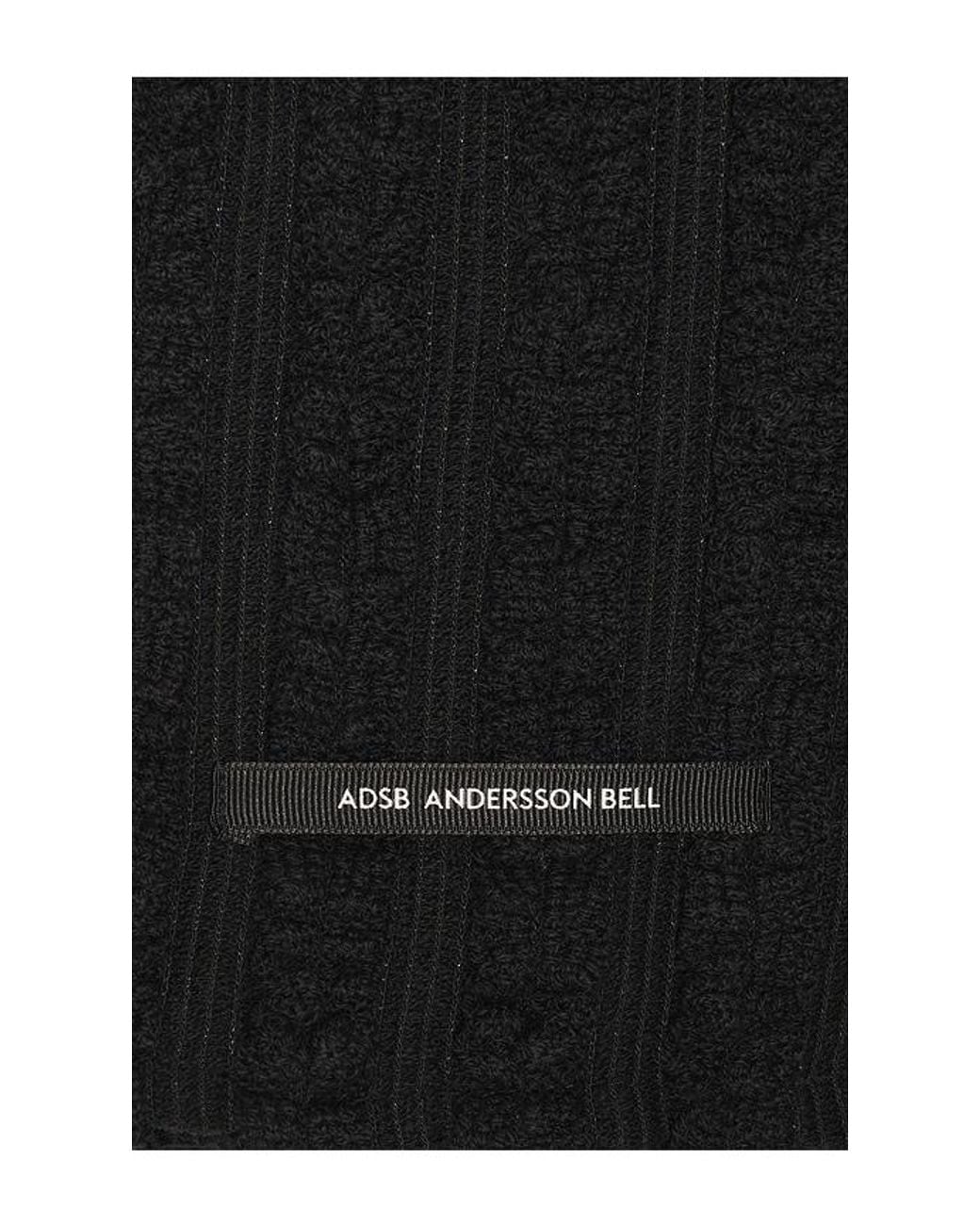 ANDERSSON BELL Black Kenley Knitted Open Collar Shirt for men