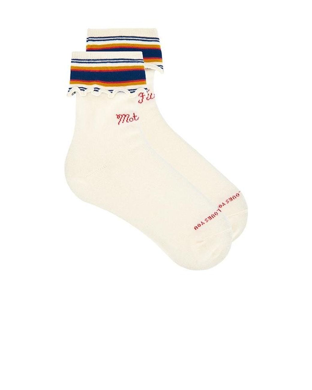 Mother White The Fold Please Socks