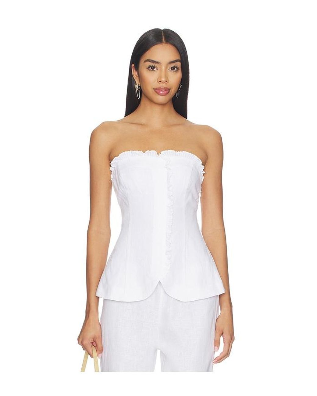 Posse White Florence Strapless Top