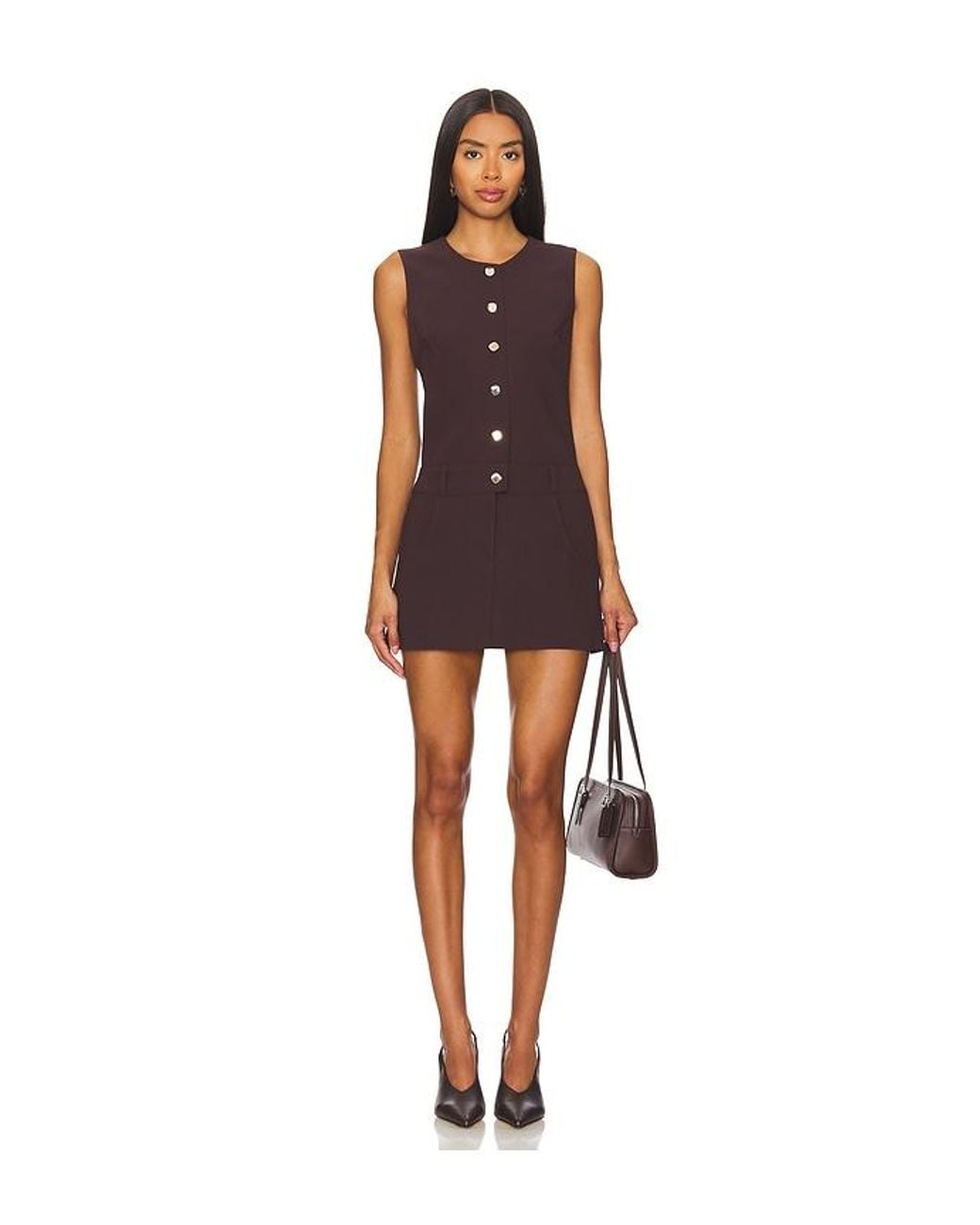 Amanda Uprichard Brown Utility Shirt Dress