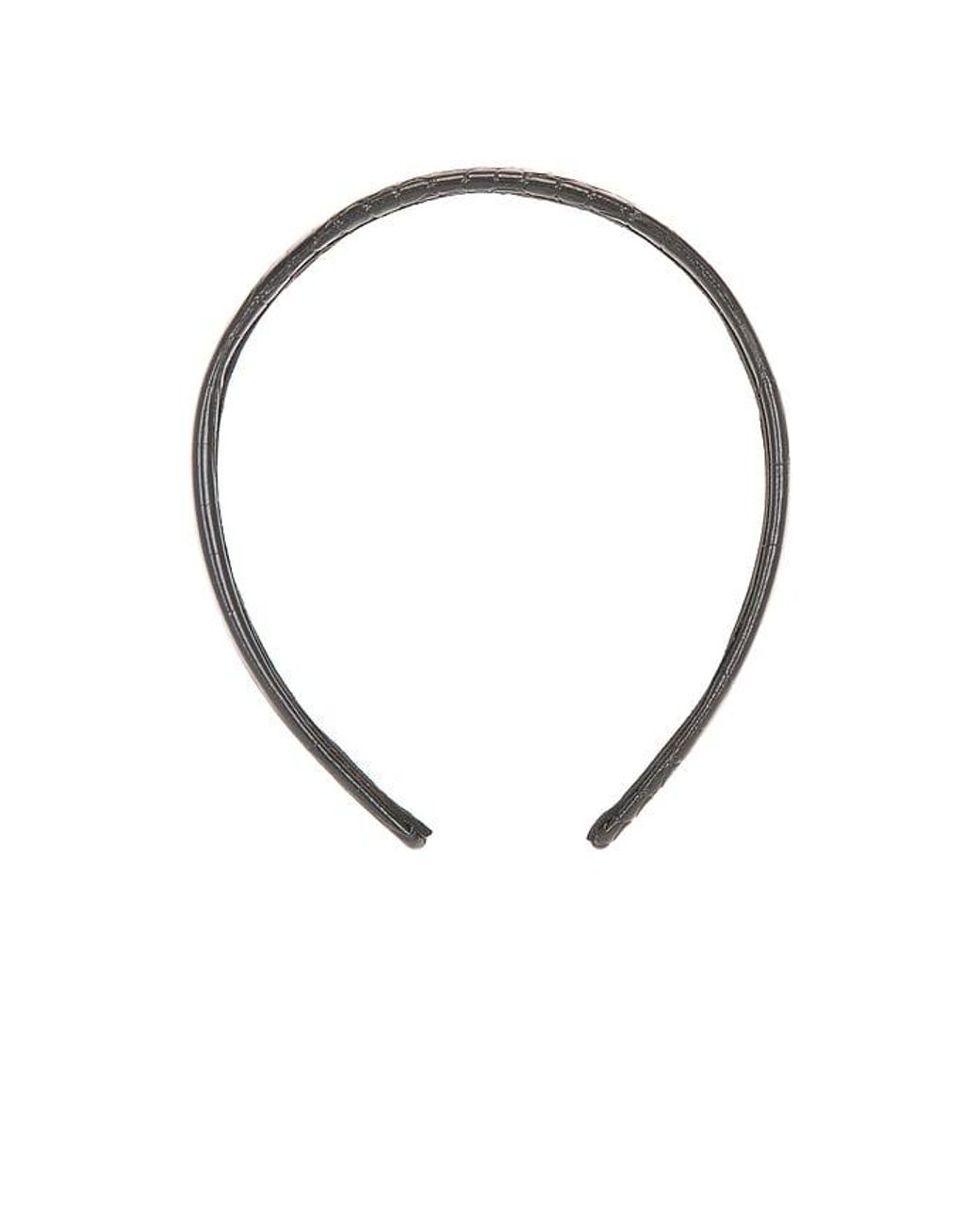 Frasier Sterling Black Croc Headband Set