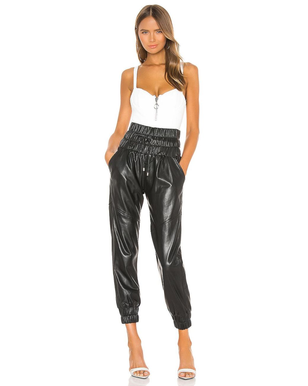marissa webb leather joggers