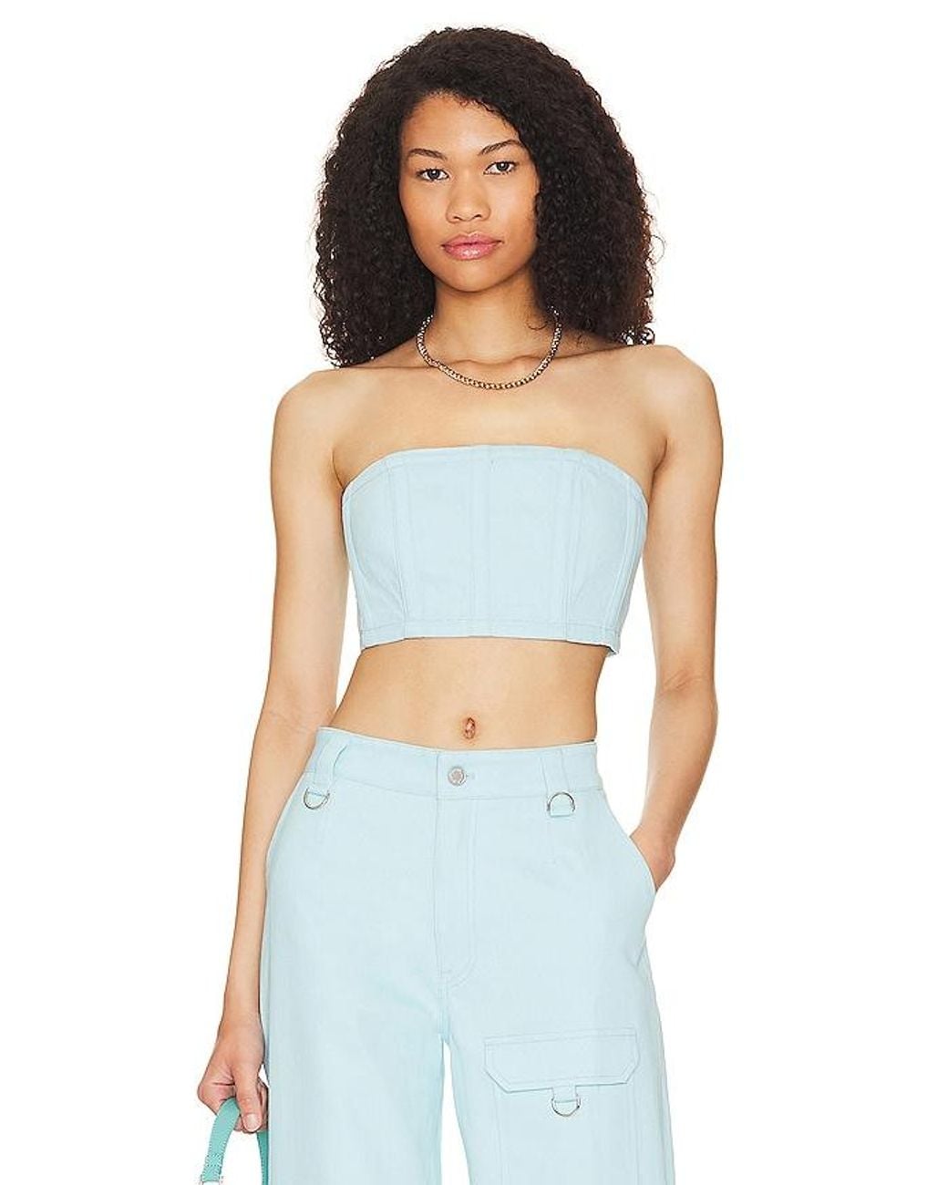 BY.DYLN Blue Cooper Crop Top