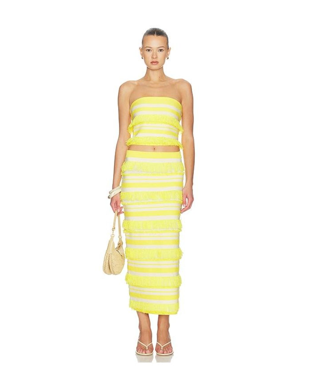 Jonathan Simkhai Yellow Cairo Knit Tube Top