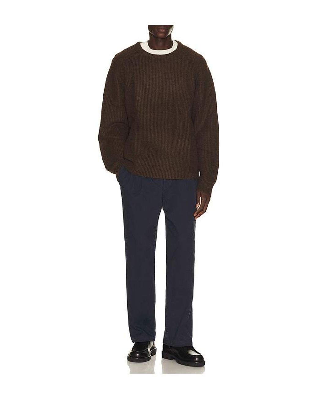 Rhythm Brown Vintage Waffle Knit Sweater for men