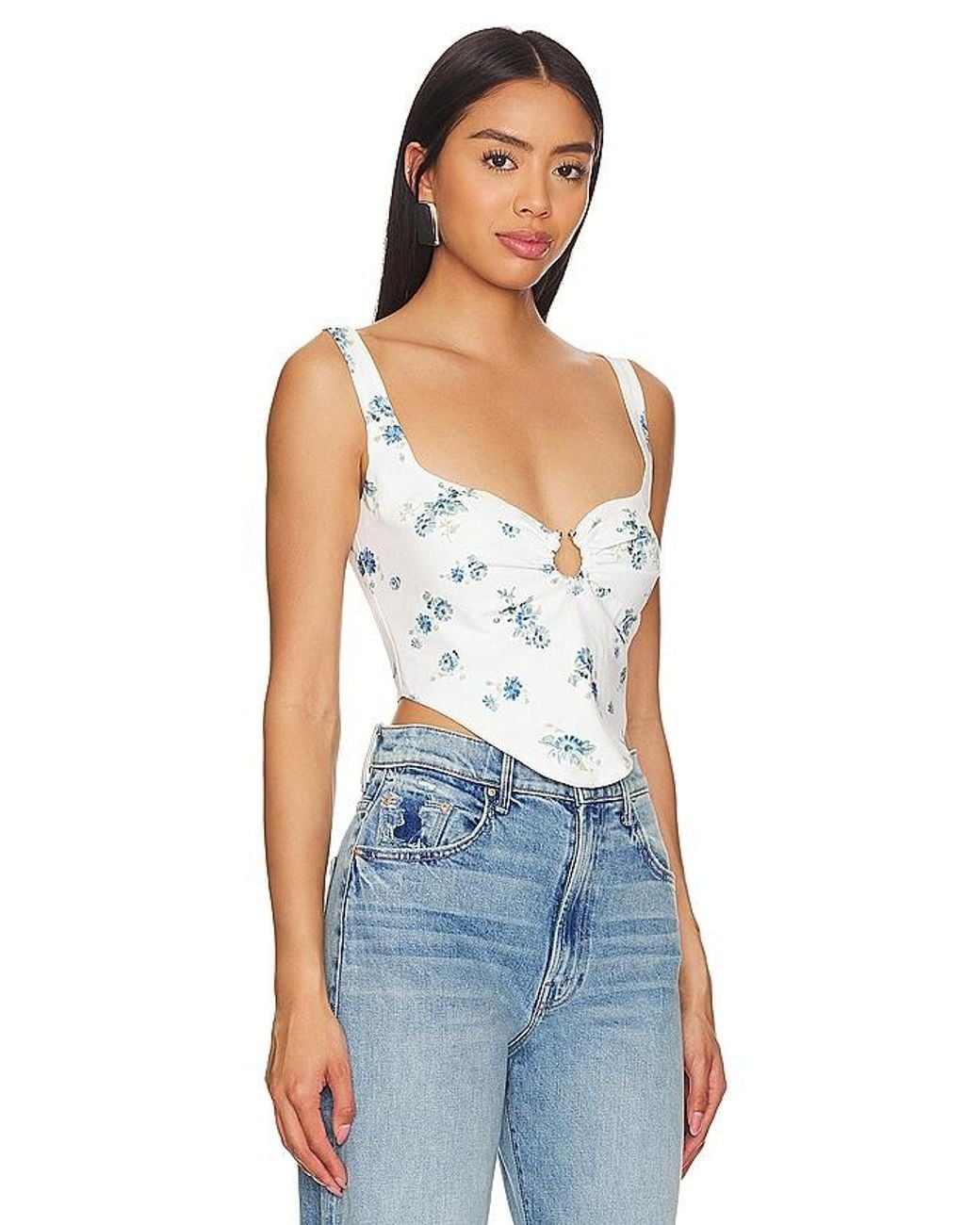 Bardot Blue Cello Bustier