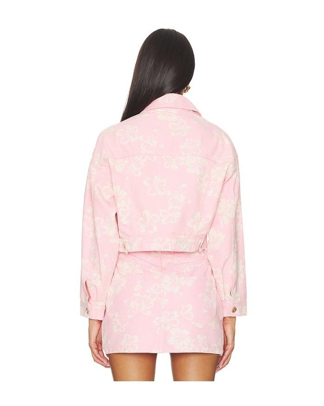Kulani Kinis Pink Pixie Cropped Denim Jacket