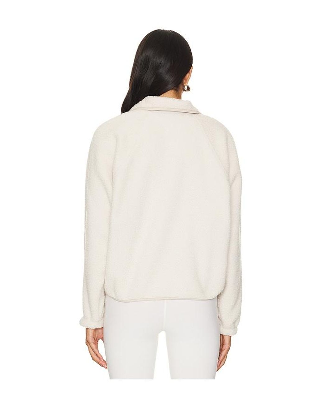 Free People White Fleece Ripstop Hooded Jacket