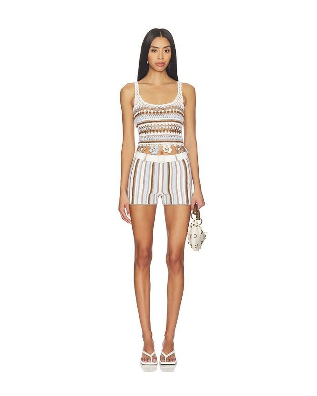 MY BEACHY SIDE White Noa Hand-Crocheted Shorts