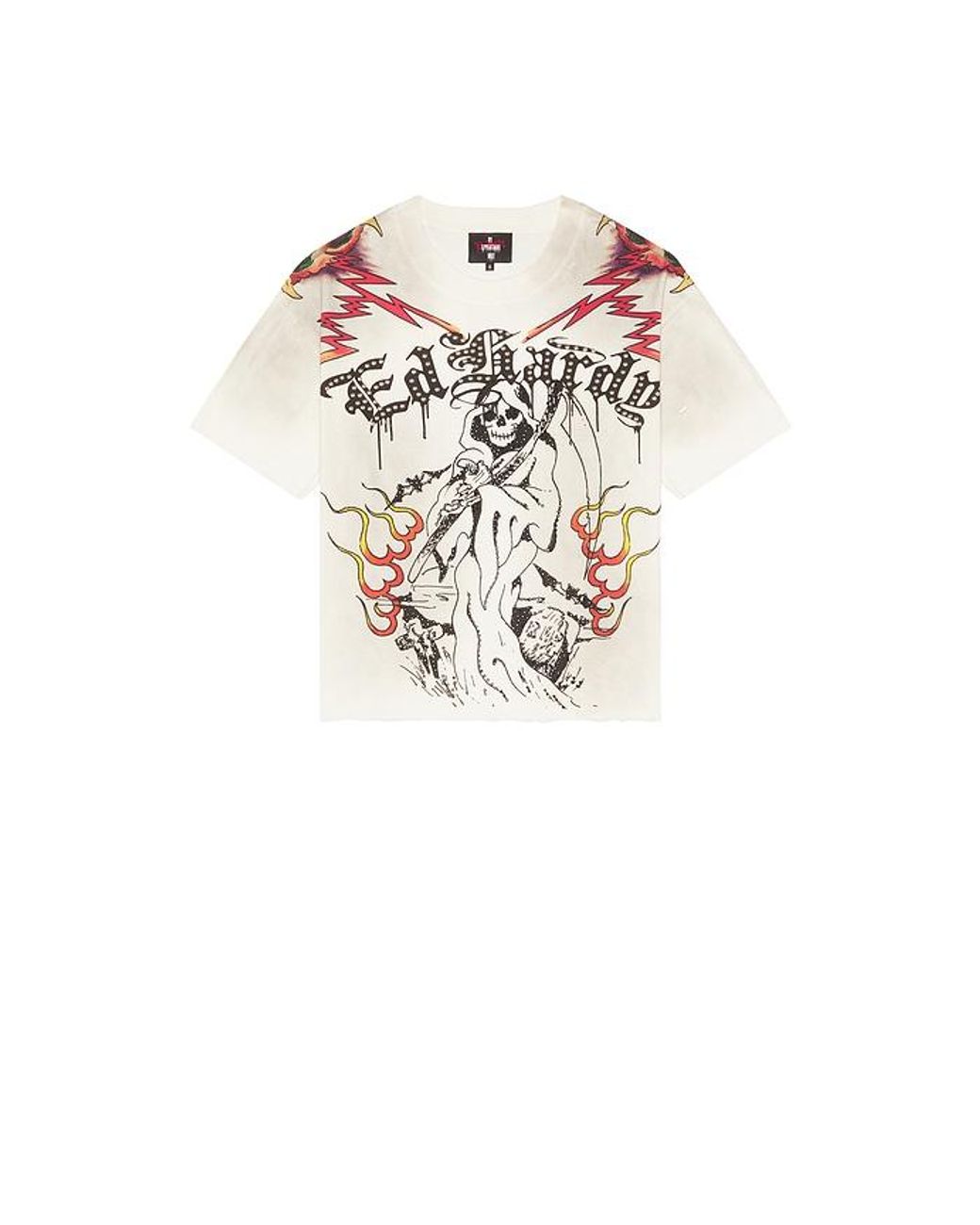 Ed Hardy Blue By Appointment Only Reaper Cropped Boxy Tee for men