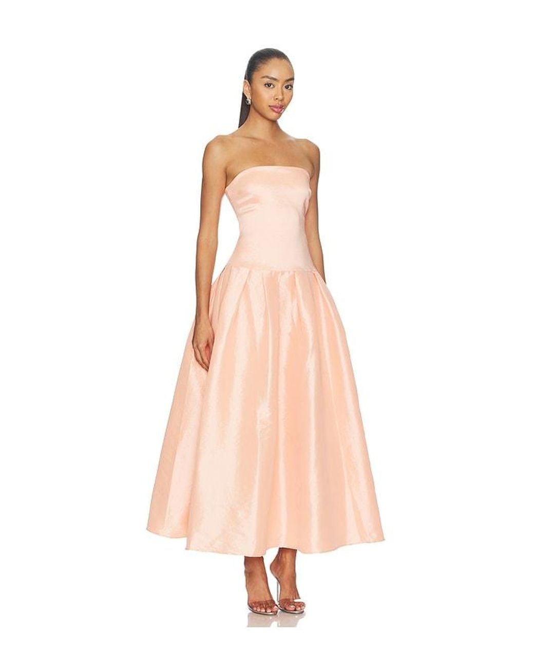 MORE TO COME Orange Cambria Strapless Dress