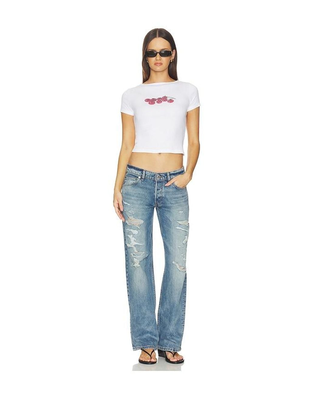 EB DENIM Blue Low Rise Baggy Jeans