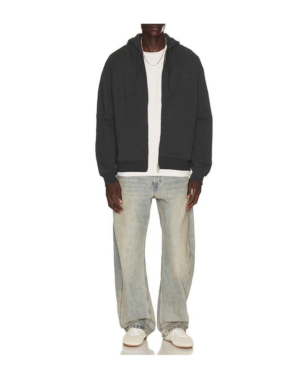 AllSaints Black Xander Zip Through Hoodie for men
