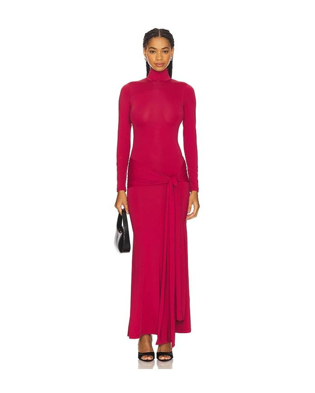 Bardot Red Alix Maxi Tie Front Dress