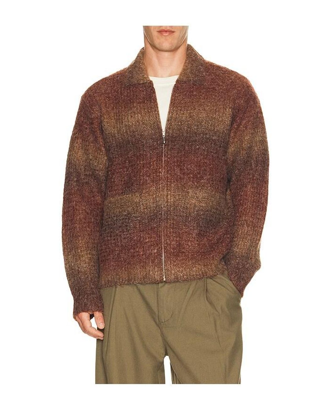 Obey Brown Anton Gradient Cardigan for men