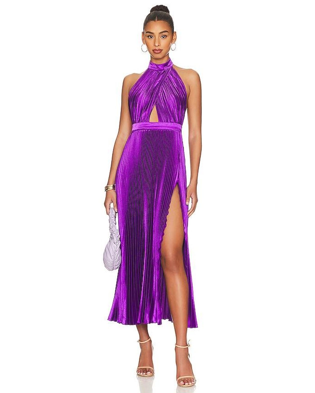 L'idée Purple Renaissance Split Gown