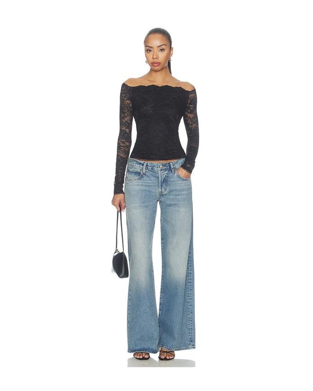 superdown Black Cameron Off Shoulder Top