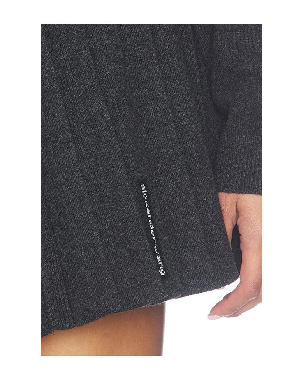 Alexander Wang Black Long Sleeve Polo Dress With Heat Pressed Skirt