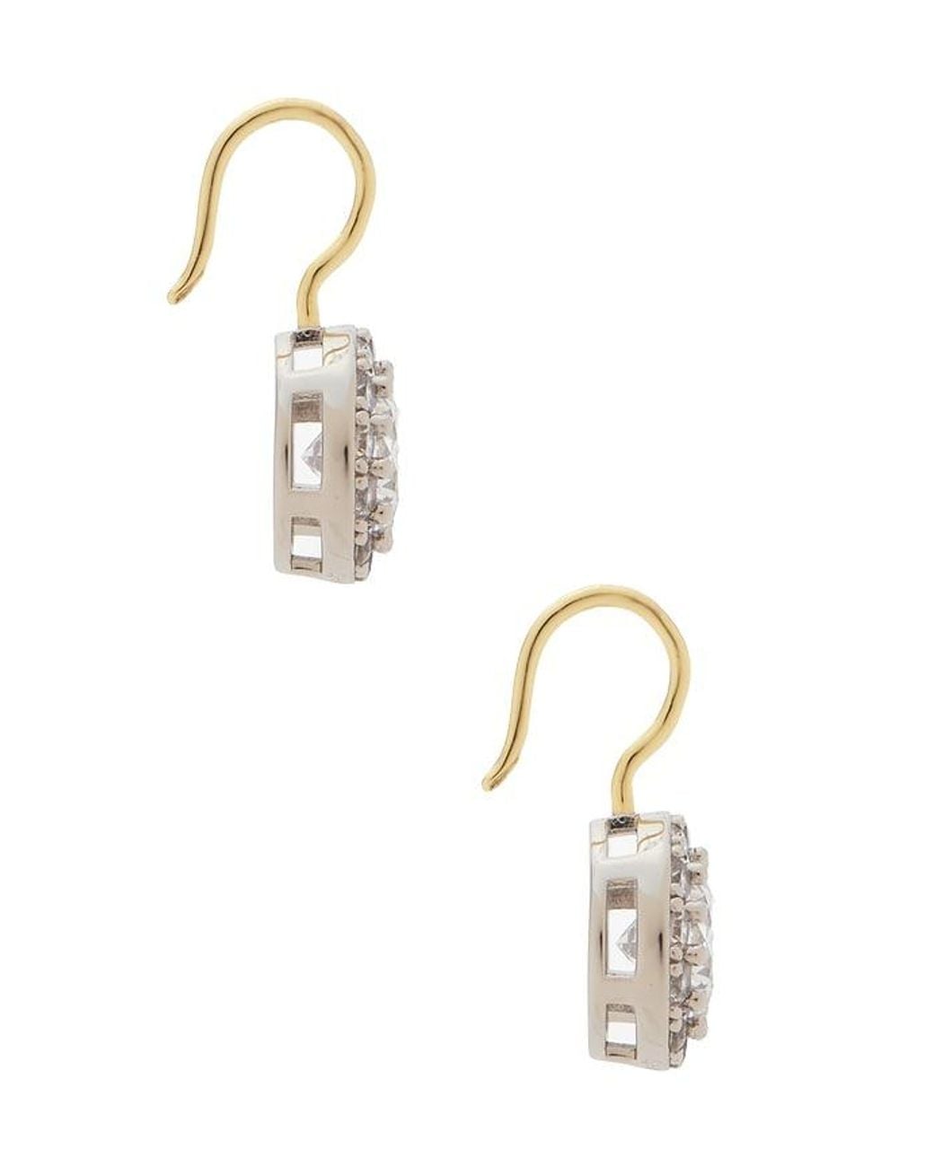 Shashi White Two Tone Georgian Cut Hoop Earring