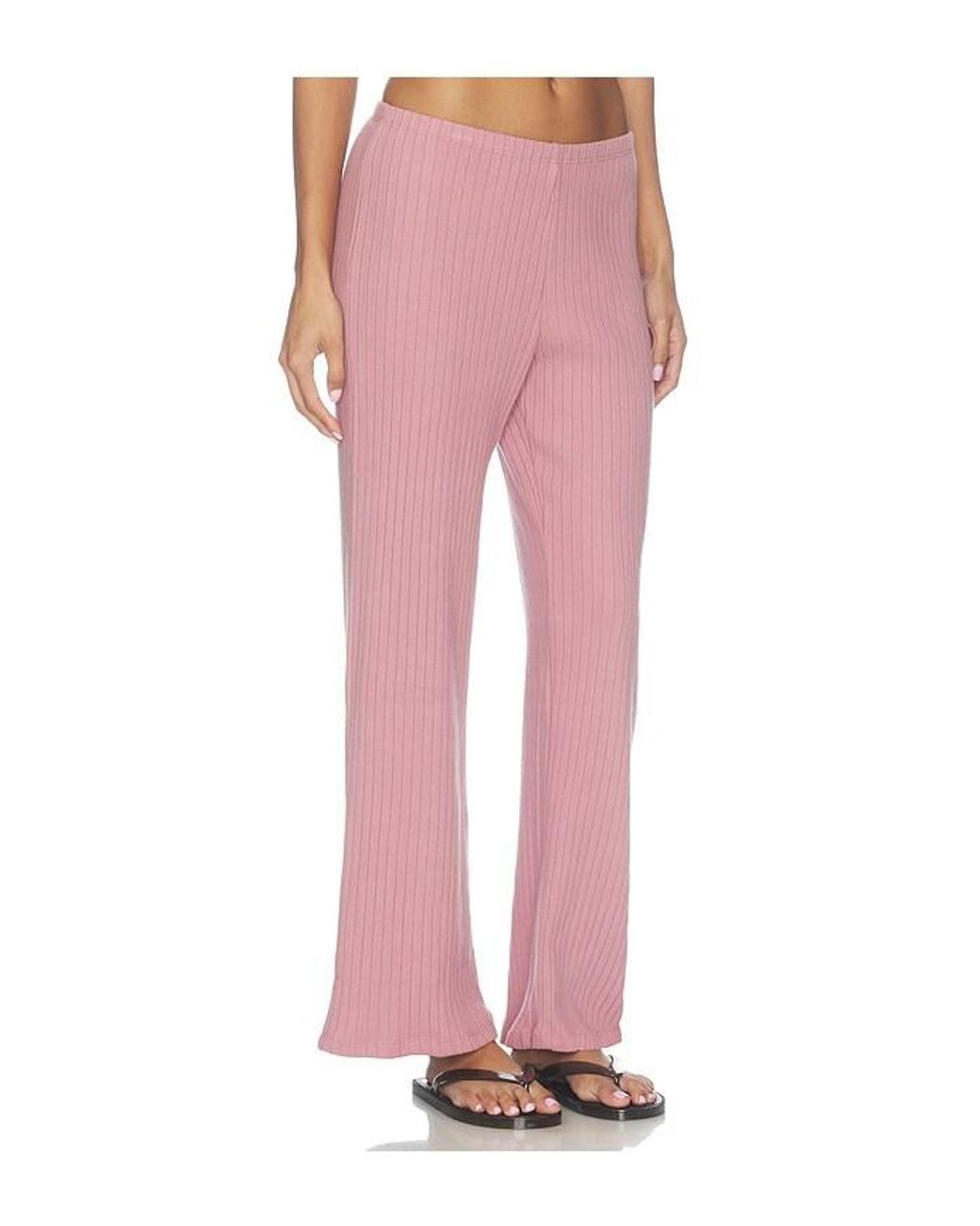 DONNI. Pink The Sweater Rib Simple Pant