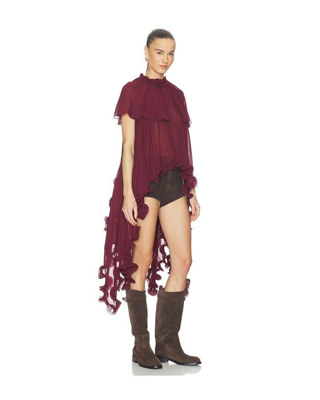 Aniye Records Red Ruffle Top